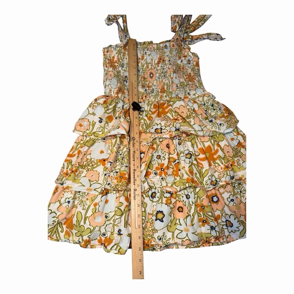 Cleobella Tamara Mini Dress Floral Smocked Organic Cotton Tiered Ruffle Boho - Picture 6 of 7